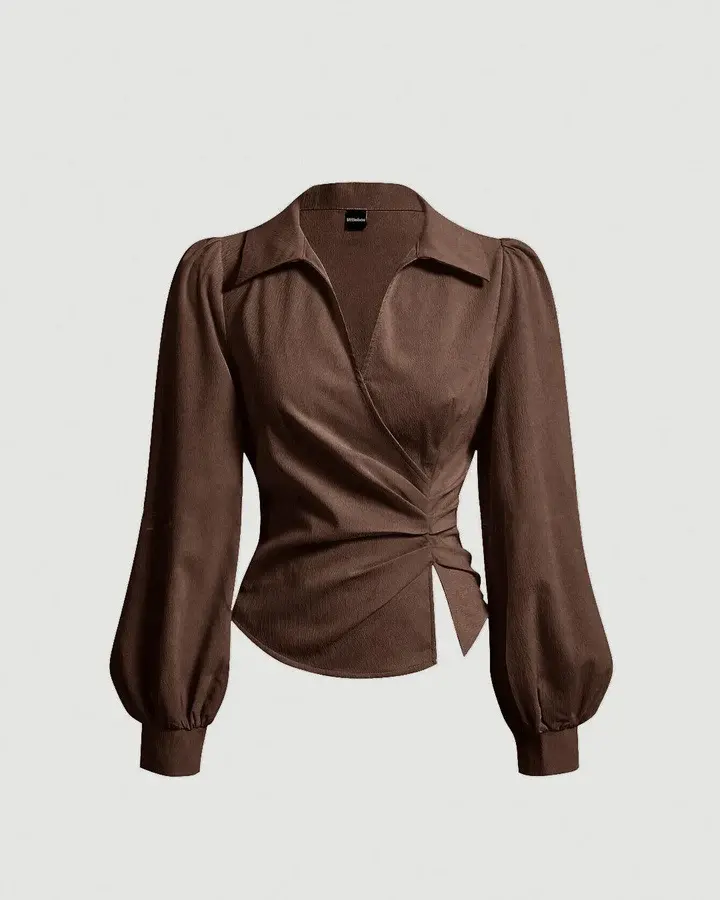 V_Neck_Wrap_Front_With_Lantern_Sleeve_Top_in_Brown_720x.webp